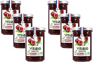 VITABIO - Confiture de Griotte 100% issue de fruits - BIO - Lot de 6-6x275g