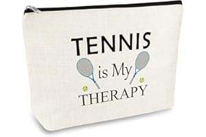 MIKELA Tennis Lovers Tennis Gifts Makeup Bag for Girls Tennis Therapy Gift Tennis Players Gifts Inspirational Gifts for Tennis Girl Friend Cosmetic Bag Christmas Birthday Gift for Tennis Lover Coach Mom