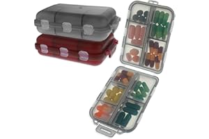 WLLHYF 2 szt. podróżny organizer na pigułki, pudełko na tabletki, przenośny futerał na pigułki, mały uchwyt na pigułki, pudełko składane, z 10 przegródkami, organizer na leki, do kieszeni torebki, do