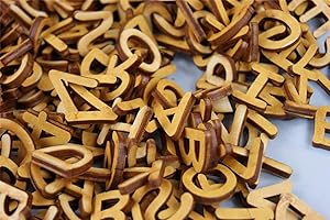 DECOCRAFT 250 lettere e cifre in legno tinta unita, per decoupage (NF1)