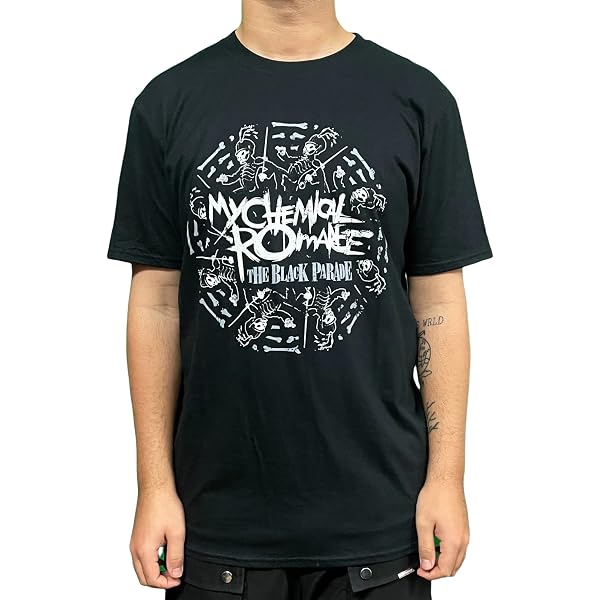 T-Shirt My Chemical Romance 'Circle March' Noir - Officiel, Neuf Avec étiquettes - Taille M