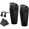 Ginsco Car Cup Holder Trash Can, Leakproof Mini Trash with Lid and 90 Bags, 2 Pack for Car and Home with 2 ABS Hooks, Black
