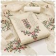 Cloth Clock Women's Heavy Chanderi Cotton Embroidery Work Unstitched Salwar Suit Dress Material With Chanderi Work Dupatta (Free Size_Multi Color)