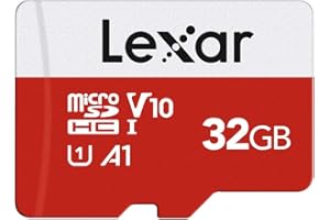Lexar Carte Micro SD 32 Go, Carte Mémoire Micro SD+ Adaptateur, Microsdxc Carte TF jusqu'à 100 Mo/s, A1, U1, C10, V10, Full HD et 4K UHD pour Caméra, Telephone, Switch