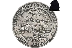 FKaiYin Steam engine Train Funny Sketch Old Coin -Challenge Coin US Old Coins+KaiKBax Gift Bag-Morgan handmade Coin for Boyfriends/Husband Future experience