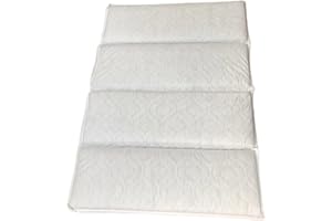 LAURA 119X59 QUILTED KATIES PLAYPEN LAURA® Extra Thick Quad Fold 119x59cm Compact Baby Travel Cot Mattress In Its Own Travel Bag : British Made With Fully Over locked Breathable Quilted Fabric