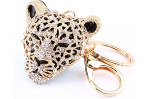 WALFRONT Léopard Tête Porte-clés Charm Pendentif Sac à Main Sac Porte-clés Décoration Porte-clefs Animal Porte-clefs Léopard Femme