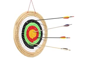 COOLCHANGE Cible en paille 50 cm pour le sport à l'arc | Cible de paille traditionnelle avec 5 anneaux | Différentes épaisseurs