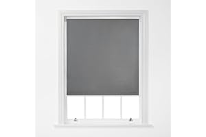 A.Unique Home Trimmable Blackout Roller Window Blind in a Variety of Colours and Sizes - 4FT - Charcoal - 120cm (W) x 170cm (L) | 47.2" (W) x 66.9" (L)