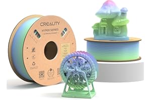 Creality Hyper Filamento ufficiale PLA da 1,75 mm per stampante 3D, ad alta velocità, 30-600 mm/s, per stampanti 3D FDM, 2 kg (1 kg x 2), colori dell’arcobaleno (transizione colori rapida)