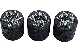 Guyker Guitar Bass Potentiometer Control Knobs with 6mm Dia. Shaft Pots - 3PCS Zinc alloy Speed Tone Volume Knob Replacement Part, (Ancient Silver Snake Shape Top, black body)