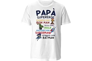 MY DIGITAL PRINT T-Shirt Maglia Maglietta Idea Regalo per la Festa del papà, papà Supereroe, Superman, Batman, Hulk, Ironman
