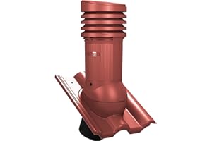 PAROTEC Camino di sfiato PRO DN150 per Nelskamp Finkenberger, IBF – doppio romano tegole ventola per tetto (RAL 3009 – Rosso)