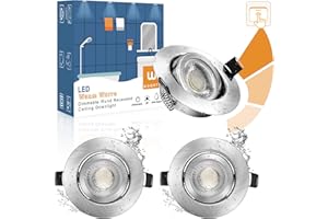 wowatt 3 × 7W Foco Empotrable LED Techo Regulable Baño IP44 Equivalente Incandescente 70W Ojos de Buey LED para Techo 2800K Blanco Calido 700LM Downlight LED Ultradelgado 220V Luz de Techo Redondo