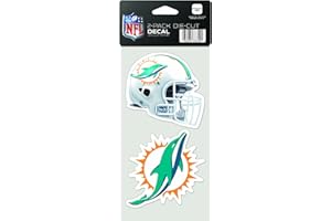 WinCraft NFL Miami Dolphins 2-Piece Die-Cut Decal, 4" x 8\
