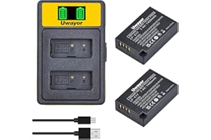 Uwayor 2 Pacchetti LP-E17 Batterie da 1400mAh con 2 Slot di Ricarica Caricabatteria per Canon Eos RP, Eos R10 T8i T7i SL2 EOS M6 EOS 200D 750D 8000D Digital SLR Camera