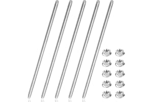 ENUTROF Barra Filettata M8 x 300mm Barre Filettate in Acciaio Inox 304 Asta Filettata Filettatura Metrica Completa Set da 5 con 10 Dadi Flangiati (5, Argento, M8*30CM)