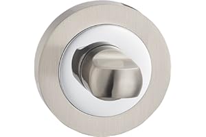 FORTESSA-HANDLES Fortessa Olympia Series Contemporary Design Door Lever/Door Handle with Satin Nickel and Polished Chrome Dual Finish (Thumb Turn)