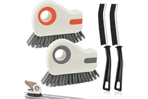 BITEFU 2 spazzole per la pulizia delle scanalature per finestre, 2 setole dure, spazzola per la pulizia degli angoli, per finestre, cucine, bagno