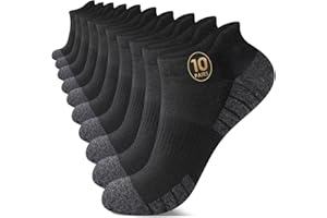TUUHAW Trainer Socks 10 Pairs Cotton Ankle Socks Anti Blister Breathable for Running Sports for Men Women