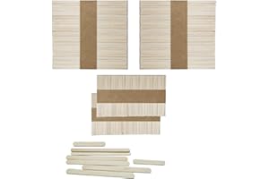 HOTKRUMP 200 Stück Eisstiele aus Holz,Holzstäbchen,Stäbchen,Holzspatel,Eisstiele aus Holz zum Basteln,Bastelhölzer Vielseitig Einsetzbar beim Basteln,Stäbchen Holz,Holzspachtel DIY Handwerk （114mm/64mm）