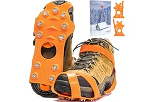 ZUXNZUX Crampons, Crampon Chaussures Neige et Glace de Randonnée, Antiderapant Hiver Verglas Marcher [Acier-Inoxydable]