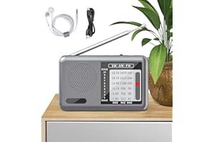 GENERISCH FM MW Radio | World Receiver with Headphone Jack - Rechargeable Shortwave Receiver for Seniors Children Home Table On the Go Camping