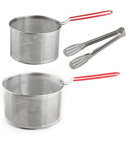 Pommes mandje Frituurmand, roestvrijstalen noedelmand keukenzeef met handvat Pommes mandje Frituurmandje Schopschep Draad Skimmer Keuken en huishoudzeef (14 cm Pommes mandje Frituurmand, roestvrijstalen noedelmand keukenzeef met handvat Pommes mandje Frituurmandje Schopschep Draad Skimmer Keuken en huishoudzeef (14 cm
