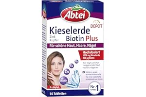 Abtei Kieselerde Biotin Plus - mit Zink für schöne Haut, Haare und Nägel - Depot-Technologie mit Langzeiteffekt - vegan - 56 