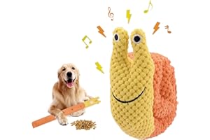 Jodsen Juguete para Mascotas de Caracol, Juguetes de Peluche para Mascotas, Entrenamiento para Descomprimir Juguetes para Perros, Suministros para Mascotas Molares para Olfatear (Orange+Yellow)