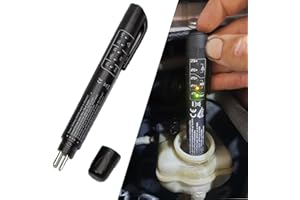 KARELLS Tester Liquido Freni, Tester Olio Freni, Tester Fluido Freni, Penna Tester Liquido Freni, Universale Tester Liquido Freni, con 5 LED Indicatore,Strumento Test per Auto per DOT3,DOT4,DOT5