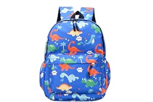 ICHOWHO Kids Backpack, Toddler Backpack, Backpack Kindergarten Boy, Dinosaur Backpack School Backpack, Kids Hiking Backpack, Kindergarten Canvas Holiday Travel School Bag Outdoor Backpack for 3-6 Years Old