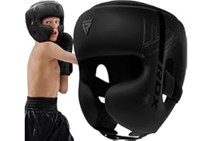 ‎RDX RDX Kinder Boxen Kopfschutz für Kickboxen, Kampfsport, MMA Training, Maya Hide Leder Kara Sparring Thaiboxen Kopfschützer, Boxhelm Krav MAGA Muay Thai, Karate und Taekwondo Fitnessstudio Headgear