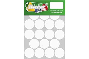 WP KLEBEPUNKTE Klebepunkte aus PVC Folie, wetterfest, Markierungspunkte Kreise Punkte Aufkleber (50 mm, weiß)