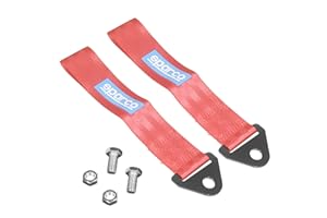 LOREENCAR Lot de 2 cordes de remorquage pour voiture de course, corde de remorquage en nylon haute résistance, pour voiture de course pour pare-chocs avant arrière (rouge)