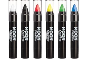 Moon Creations Crayons pour le corps en bâton de peinture pour le visage | Peinture résistante à la sueur et à l'eau | Sans cruauté | Pour enfants, adultes, festival, Halloween, noir, 3,2 g
