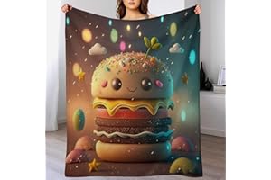AAPZY Burger Bedding Flannel Fleece Blanket 3D Blanket Sofa Blanket Couch Blanket Bed Throw Fluffy Soft and Warm Sofa Throw Blanket (130 x 180 cm)