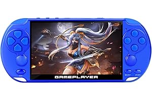 CZT Multifunzionale Console videogiochi 5.1 pollice 7500 Retro Giochi Console Portatile Pocket Giocatore di Gioco per Bambini mini Arcade emulatore mp3/4 Regali di Natale/Natale (Blu)