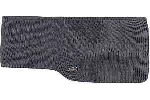 LIERYS Fascia per Capelli Mono Cotton Classic Donna/Uomo - Made in Germany paraorecchie protezione orecchie scaldaorecchie con fodera autunno/inverno - Taglia unica grigio