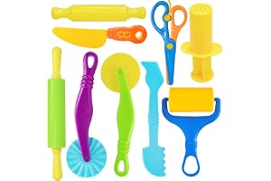 9 delar plastic-verktyg Nio verktyg med olika funktioner. För formning av lera, lera och sand. Säker trubbig design. Färgglad