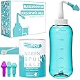Nasendusche Set · 120x Nasenspülsalz (300g) · Messlöffel (1g) · 3 Aufsätze für Erwachsene & Kinder · Tampen Hygiene · Premium