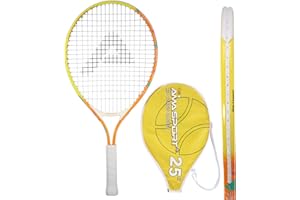 AMA SPORT - AT-X-Orange25-102C - Raquette de Tennis Junior 25 Pouces - Ergonomique - pour Enfant 9 à 12 Ans - Apprentissage Débutant - Légère et Résistante - Equipement Tennis Enfants