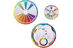 SAVITA 3 Pieces Colour Mixing Wheel, Paint Mixing Guide Color Guide Chart Matching Colour Wheel for Kids Artists Acrylics Painting School Office Art Class Teaching Tool (3 Different Sizes)
