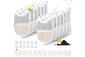 VINDOX Filtro Fontana per Gatti, 12 Filtri al Carbone e 24 Filtri di Ricambio, con Resina a Scambio Ionico e Carbone Attivo, per Fontana per Gatti 4L Sensore di Movimento (YPD-C004)