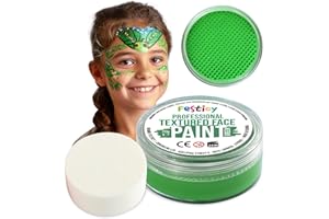 ‎FESTICY Festicy Profi Theaterschminke Grün, 20g inkl. Schwamm I Schminke Fasching Kinder 2025 | EN 71-3, Reach Zertifiziert Joker Schminke Set, Karnevalsschminke Kinder, Grüne Schminke Gesicht