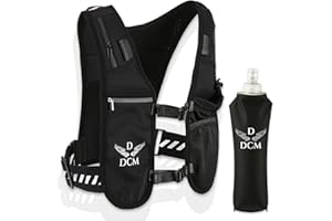 D DCM Adjustable Unisex Running Vest – Lightweight Hydration Vest with 1.5L Back Bladder Pocket – 500ml Water Bottle Included – Bottle Pocket, Zipper Storage, Phone Holder – Durable Backpack Alternative