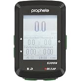 PROPHETE 14 Functions Bike GPS Navigator, IPX6 Waterproof, Illuminated Display, Lithium-Ion Battery, Includes USB Cable and H