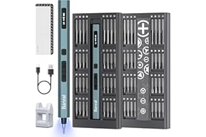 3.7V Mini Elektro Schraubendreher Set, 66 in1 Electric Screwdrivers, Magnetische Präzisions Schraubendreher mit 5 Drehmomente Reparatur für Handy, phone, Laptop, Computer, PC, Brille, Uhren