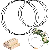 Cerchi In Metallo Per Decorazioni - 3 Pezzi, Oro, Con Base Legno, Per Ghirlande - Foto 9