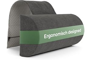 ‎WELL B4 Nackenrolle für Sessel mit Gegengewicht (100% Memory Schaum), Nackenkissen Sofa Couch hängend, Nackenstütze für Kopfteil Bett, Kopfkissen für Liegestuhl, ergonomisches nackenkissen, nackenrolle